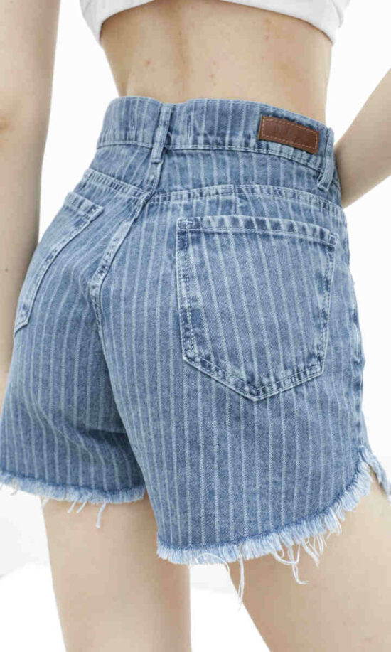 Short con curva rayado -art178-