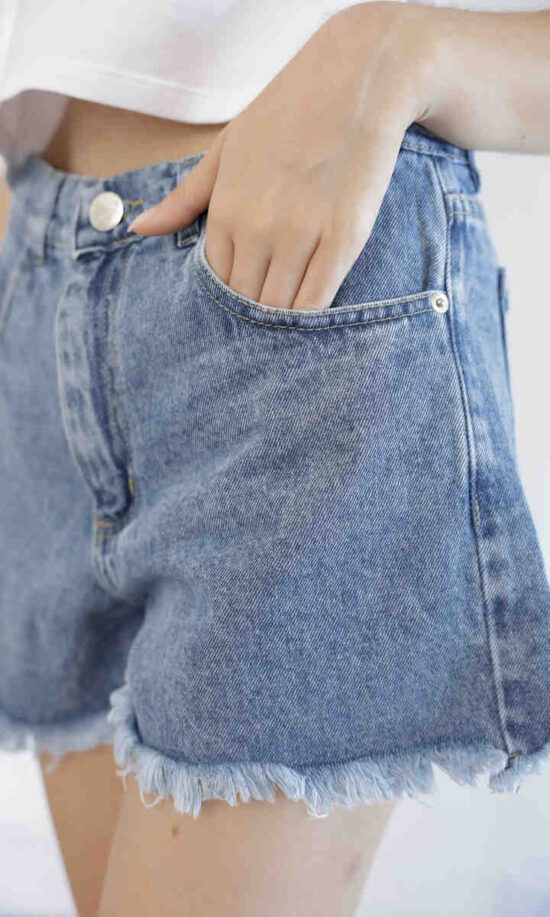 Short con fleco nevado TIRO MEDIO -art176-