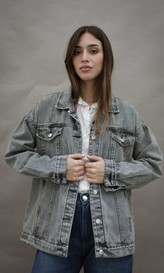 campera oversize clásico gris -art44-