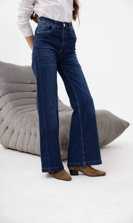 Wide leg elastizado azul -art196-