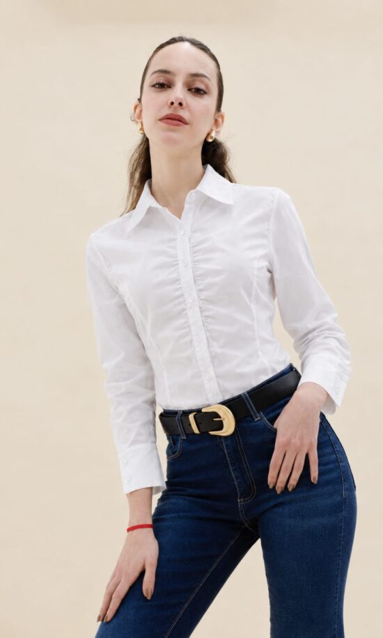 Camisa poplin con frunce -art285-