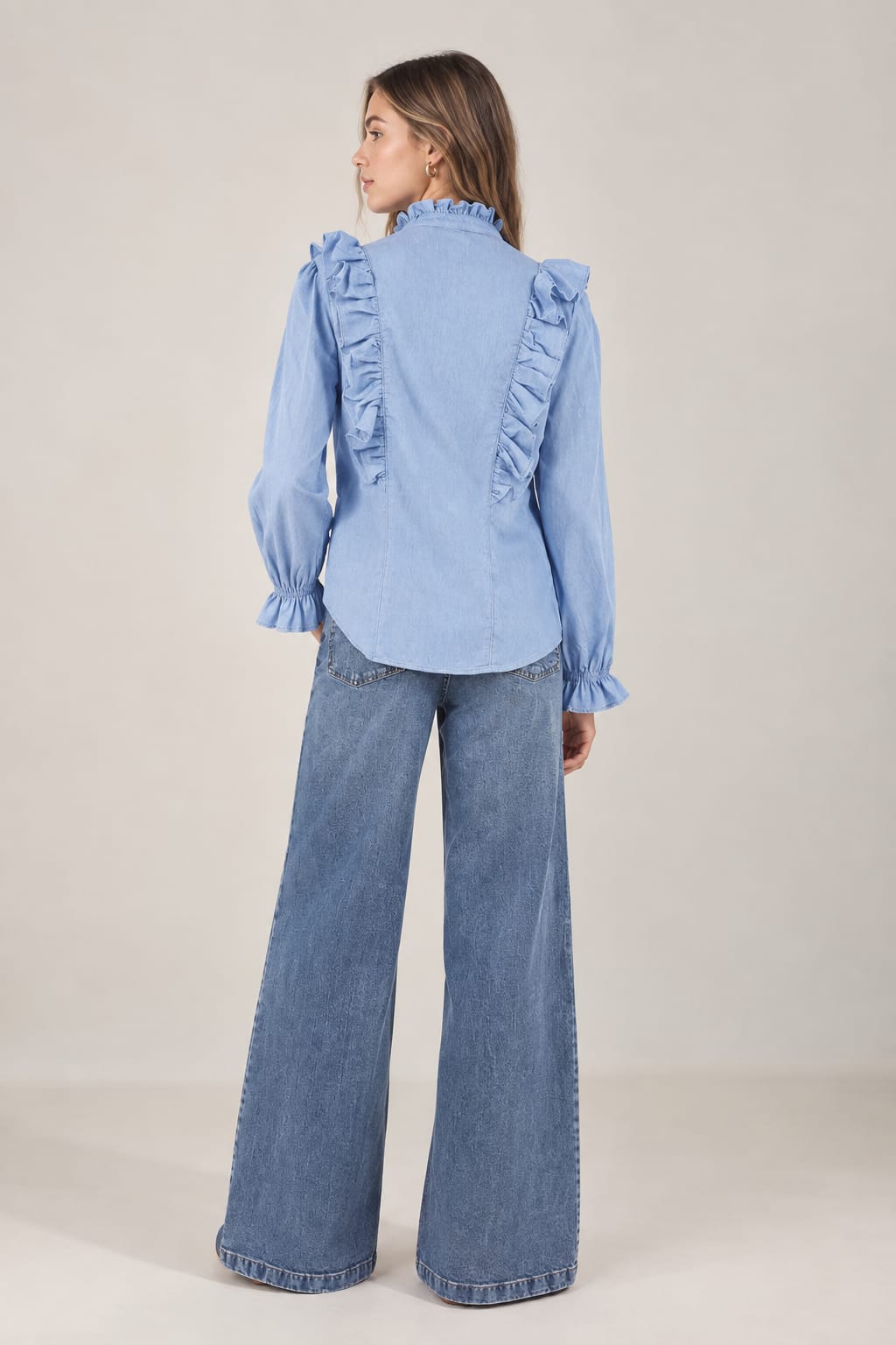 camisa jean volado .modelo.0